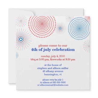 Fireworks on the fourth party invitation invitation