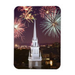 Fireworks over downtown Boston landmark Rectangular Magnet