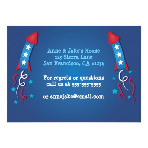 Fireworks Rocket 4th of July Invitation