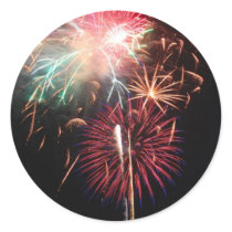 Fireworks Round Stickers