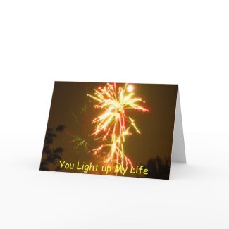 Fireworks under the Full Moon card