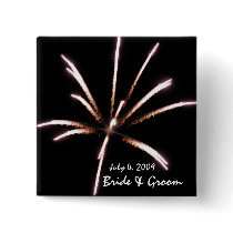 Fireworks Wedding Button