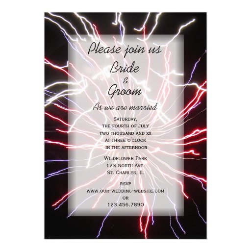 Fireworks Wedding Invitation (front side)