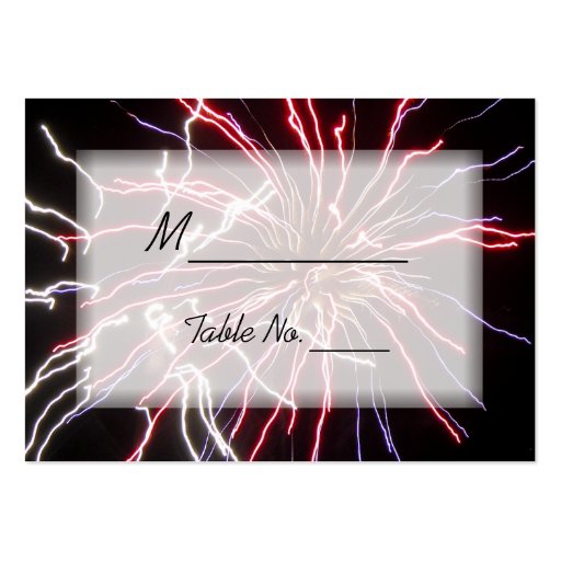 Fireworks Wedding Place Cards Business Card (front side)