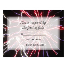 Fireworks Wedding RSVP Response Card Personalized Invite