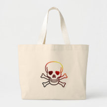 Firey Jolly Roger Tote Bags
