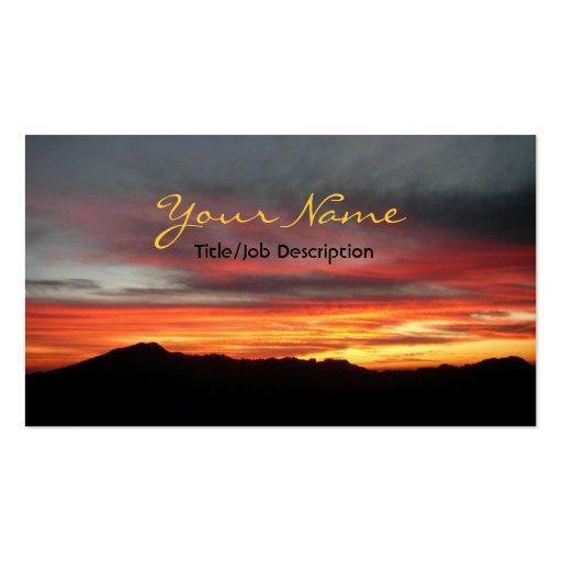 Firey Sunset Over Mountains Business Cards