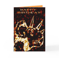Firey Triceratops Birthday cards by Eddy_G Firey Triceratops Birthday cards