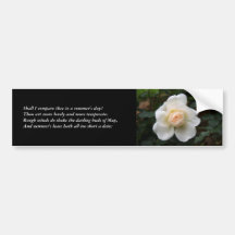 First 4 Lines of Sonnet # 18 by Shakespeare Bumper Sticker