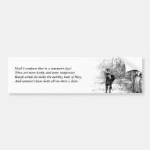 First 4 Lines of Sonnet # 18 by Shakespeare Bumper Stickers