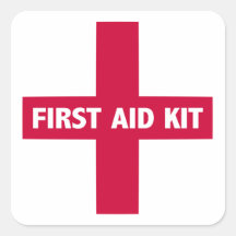 First Aid Kit Sign Square Sticker