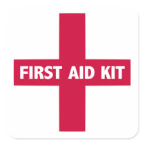 First Aid Kit Sign Square Sticker