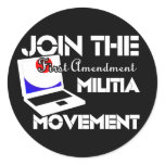 First Amendment Militia Round Stickers