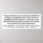 First Amendment of the United States Constitution Posters
