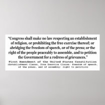 First Amendment of the United States Constitution Poster