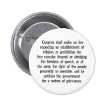 First Amendment Pinback Buttons
