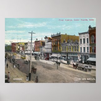 First Ave., Cedar Rapids, Iowa 1911 Vintage print