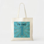First Birthday Boy, I'm One, Big Blue Number 1 bags