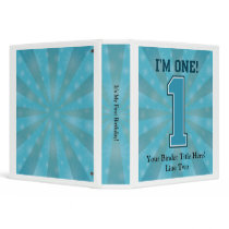 First Birthday Boy, I'm One, Big Blue Number 1 3 Ring Binders