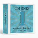 First Birthday Boy, I'm One, Big Blue Number 1 binders