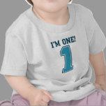 First Birthday Boy, I'm One, Big Blue Number 1 T Shirt
