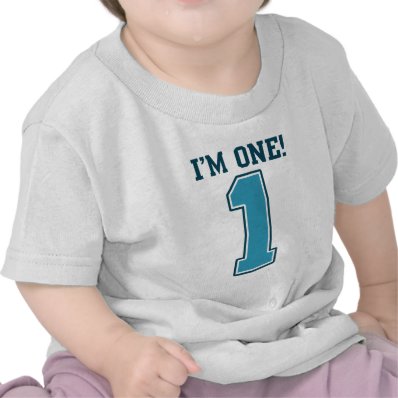 First Birthday Boy, I'm One, Big Blue Number 1 T Shirt