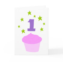 First Birthday Cupcake Party Invitation cards