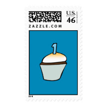 First Birthday Cupcake Postage