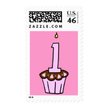 First Birthday Cupcake Stamp