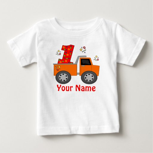 First Birthday Dump Truck Personalized Shirt Zazzle