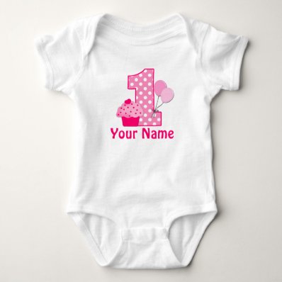 First Birthday Girl Pink Cupcake Tshirts