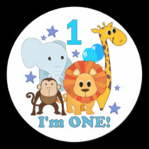 First Birthday Jungle stickers