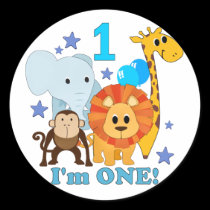 First Birthday Jungle stickers