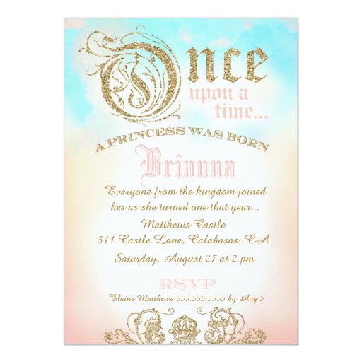 First Birthday Once Upon a Time Princess Invitation