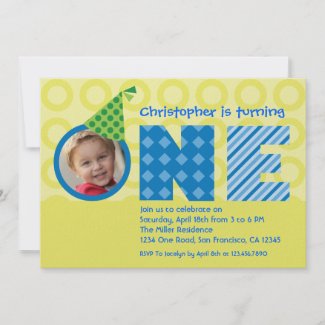 First Birthday &quot;One&quot; Photo Invitation