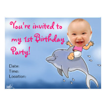 First Birthday Party Girl Invitation 1