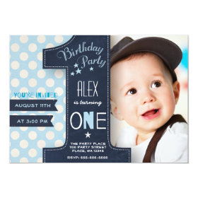 First Birthday Party Invitation Boy Chalkboard 5