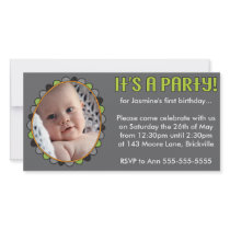 First Birthday Photo Card Invitation photo cards by YourBabysFirst First Birthday Photo Card Invitation photo cards