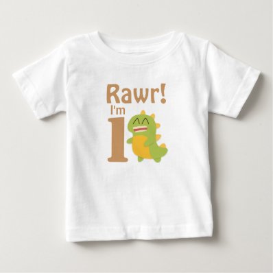 First Birthday, Rawr! I'm 1, Cute Dino Shirts