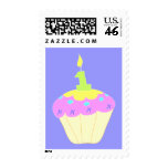 First Birthday Stamp with Pink and Purple Cupcake