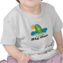 First Birthday Surfboard Surf Baby T shirt