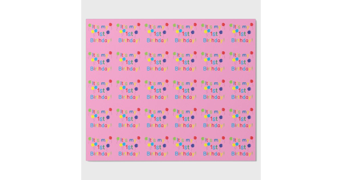 First Birthday Wrapping Paper Zazzle