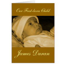 First-Born Baby Photo Announcement Greeting Cards