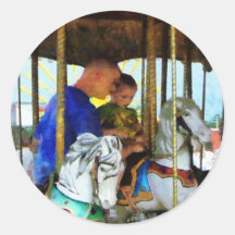 First Carousel Ride Round Stickers