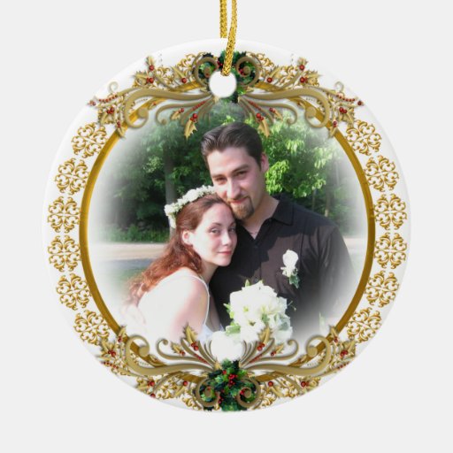 first christmas married with photo ceramic ornament zazzle first christmas married with photo ceramic ornament zazzle
