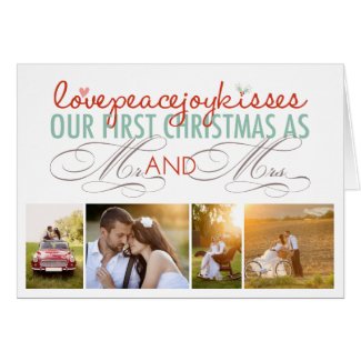 First Christmas Mr. & Mrs. Holiday Photo Greetings Greeting Cards