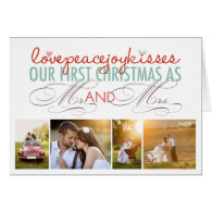 First Christmas Mr. & Mrs. Holiday Photo Greetings Greeting Card
