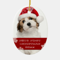 First Christmas Pet Photo Ornament | RED