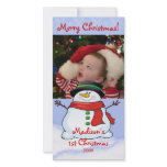 First Christmas Photo Card Snowman