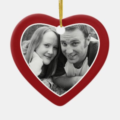 First Christmas Photo Frame - Heart Double Sided Ceramic Ornament